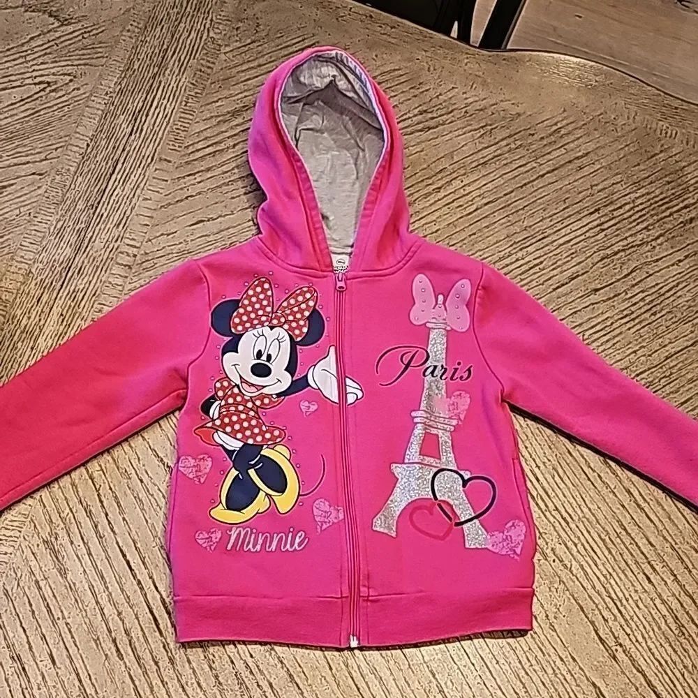 Minnie mouse Paris zip up Hooded jacket girls 10